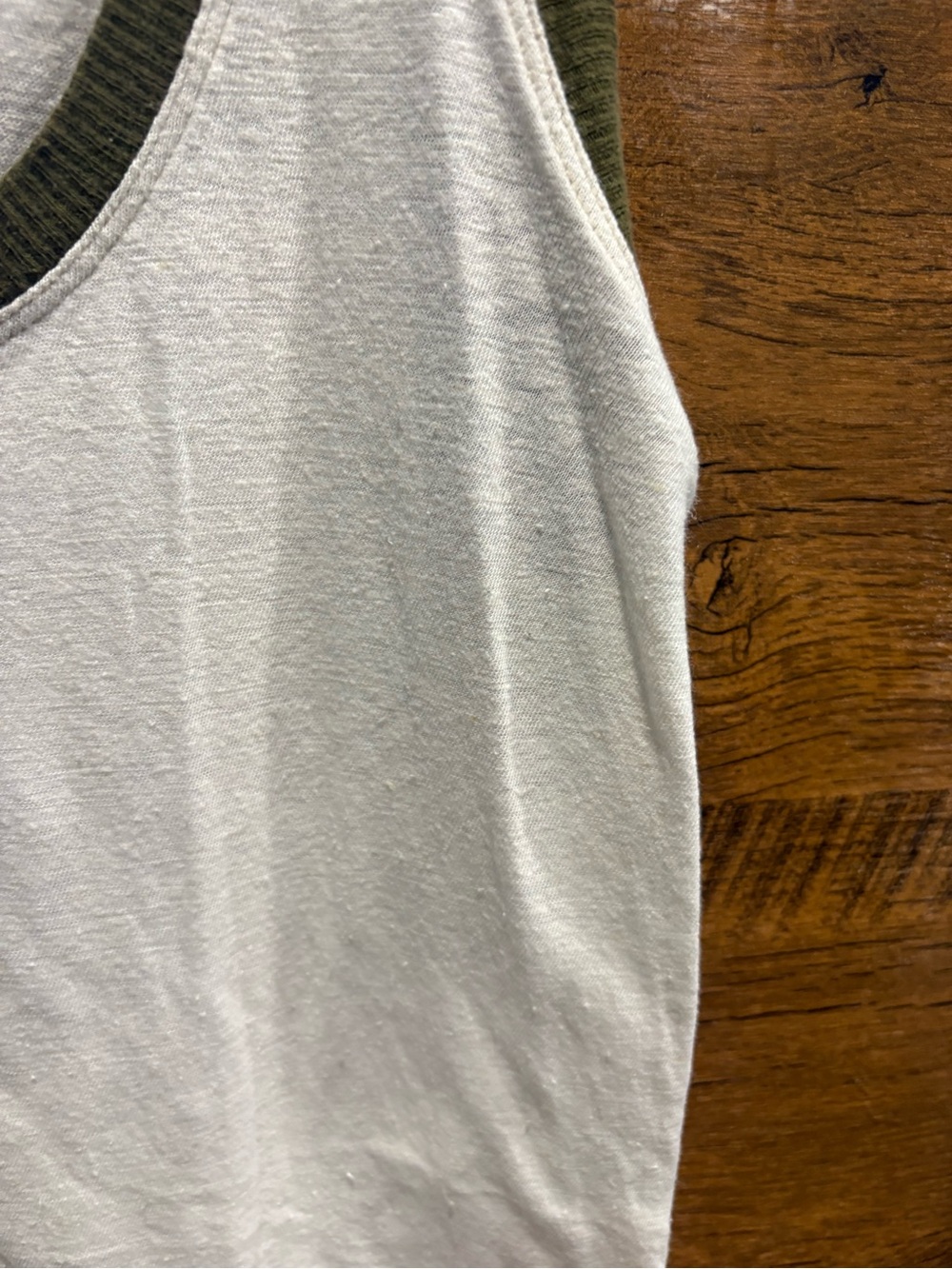IMOGENE AND WILLIE Cream Ringer Tank with Olive Trim - Picture 4 of 8
